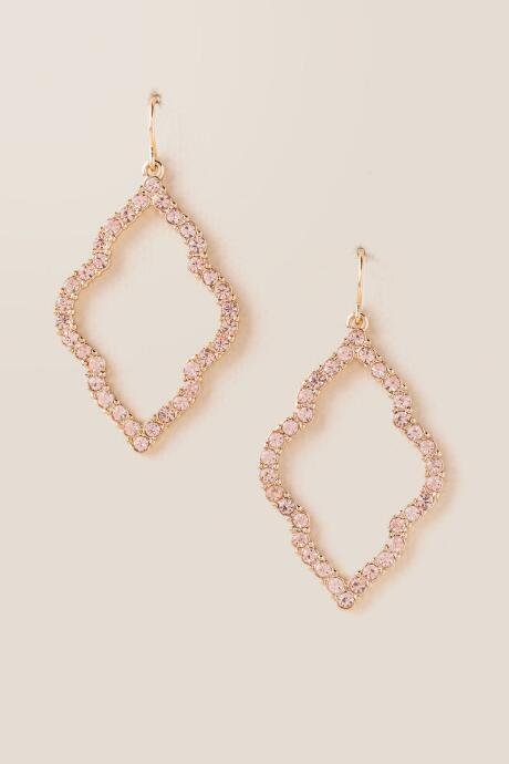 Francesca's Melana Pav Deco Shape Earring - Blush