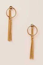 Francesca's Adela Circle Post Chain Drop Earring - Gold