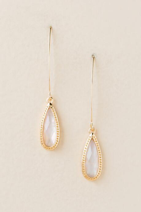 Francesca's Ivy Stone Drop Earring - Iridescent
