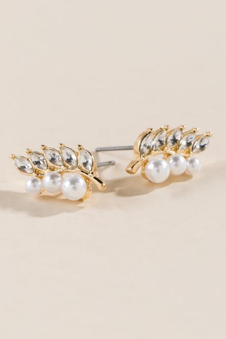 Francesca's Pearl And Crystal Ear Crawlers - Pearl