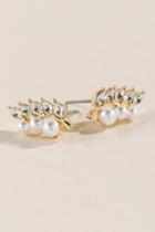 Francesca's Pearl And Crystal Ear Crawlers - Pearl