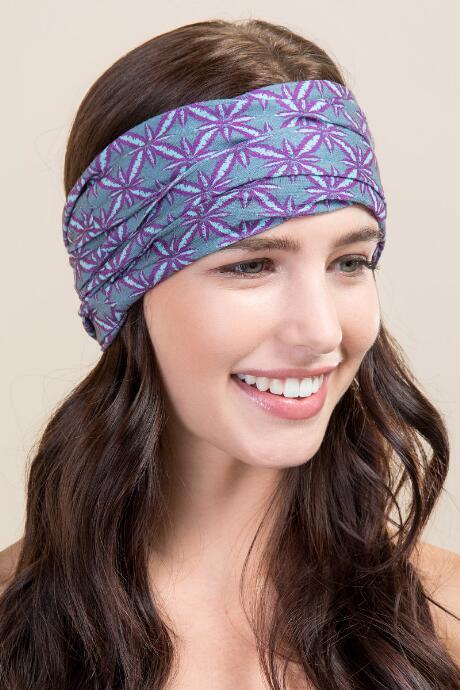 Francesca's Boho Bandeau By Natural Life In Aqua Purple Burst - Gray