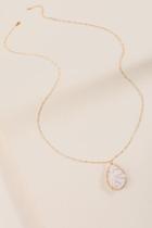Francesca's Kelsey Caged Stone Pendant Necklace - Clear