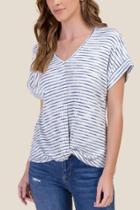 Francesca's Angelica Rib Knit Tee - Ivory