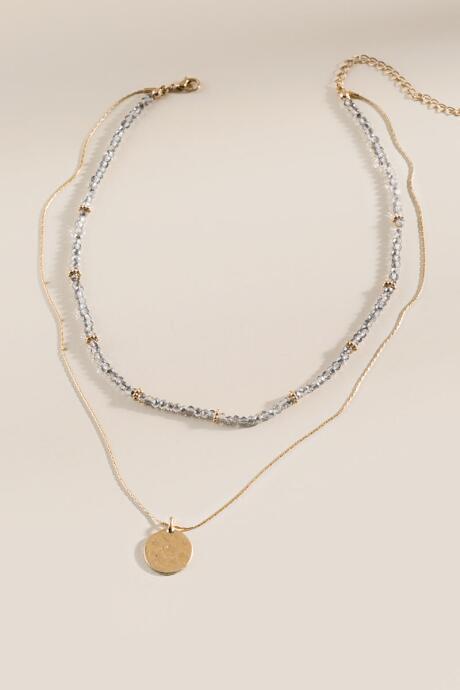 Francesca's Vanessa Layered Necklace In Black - Gray