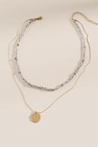 Francesca's Vanessa Layered Necklace In Black - Gray