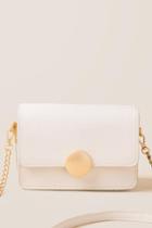 Francesca's Phoebe Gold Clasp Crossbody - White