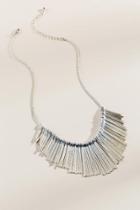 Francesca's Mallory Fringe Sunburst Necklace - Silver