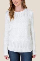 Francescas Roxie Textured Stitch Sweater - Ivory