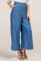 Francesca's Olivia Wide Leg Cropped Jeans - Medium Wash