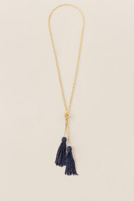Francesca's Johanna Tassle Necklace - Navy