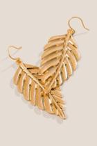Francesca's Gloria Leaf Earrings - Gold