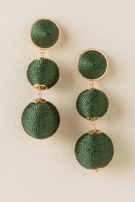 Francesca Inchess Yadira Bauble Ball Earrings In Olive - Olive