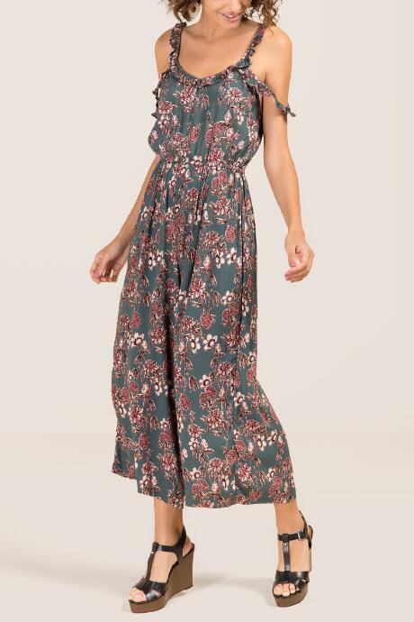 Francesca Inchess Tonya Floral Jumpsuit - Teal