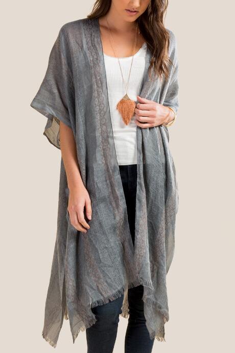 Francesca Inchess Alice Mineral Wash Ruana - Charcoal