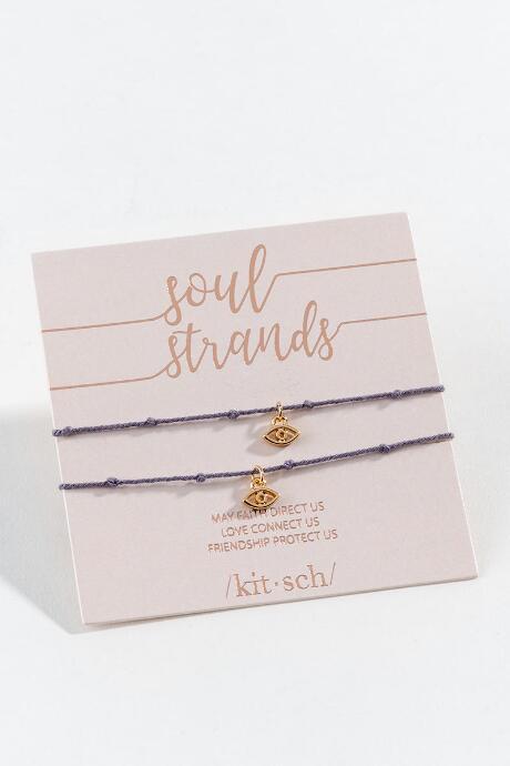 Kitsch Soul Strand Evil Eye Bracelet - Gray