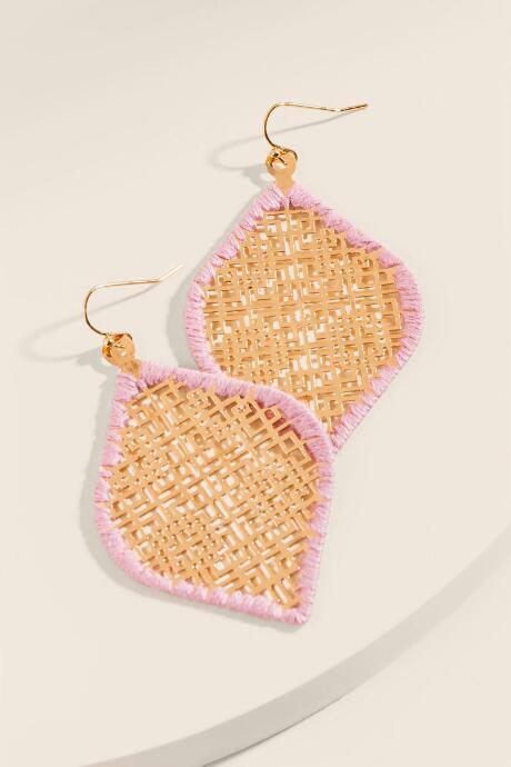 Francesca's Shannon Thread Wrapped Filigree Earrings - Pink