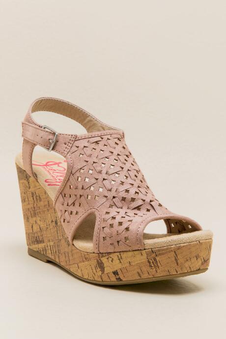 Jellypop Ariel Woven Chopout Wedge - Blush