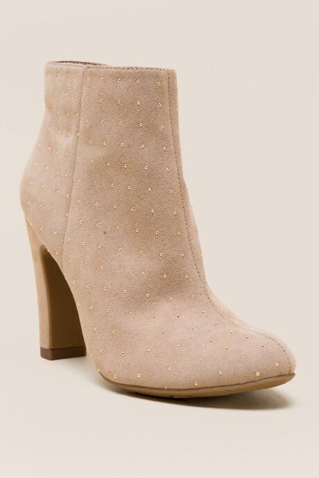 Fergalicious Parade Gold Embellished Ankle Boot - Beige
