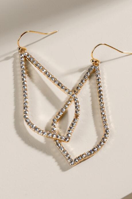 Francesca's Emilia Elongated Teardrop Earrings - Crystal