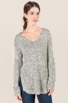 Blue Rain Shary Round Hem Pullover Sweater - Black/white