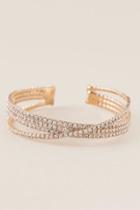 Francesca's Ming Criss Cross Cuff Bracelet - Gold