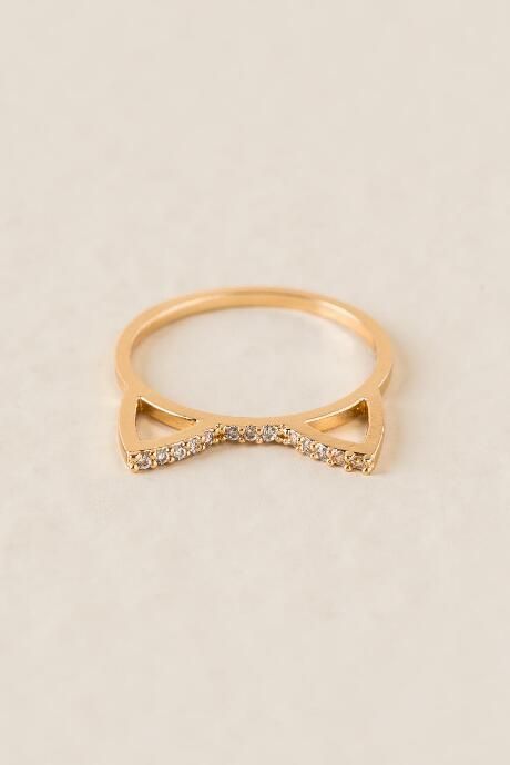 Francesca's Cat Ear Pav Ring - Gold