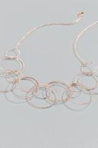 Francesca's Fiona Linked Circle Statement Necklace - Rose/gold