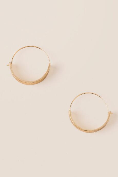 Francesca's Kendra Paddle Bottom Hoop Earring In Gold - Gold