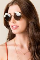 Francesca's Daisy Mae Round Sunglasses - Gold