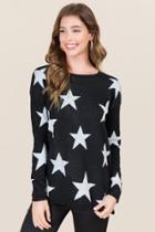 Alya Kerian Star Pullover Sweater - Black
