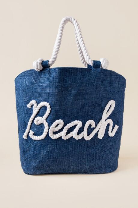 Francesca's Beach Rope Beach Tote - Navy