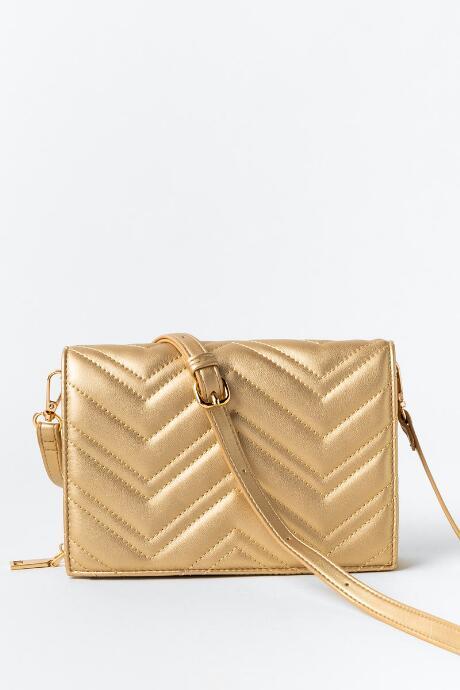 Francesca's Veronica Quilted Wallet - Gold