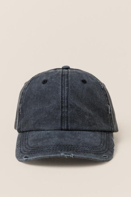 Francesca's Nicole Distressed Baseball Cap - Black