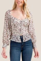 Francesca's Isabelle Cropped Sweetheart Peasant Top - Ivory