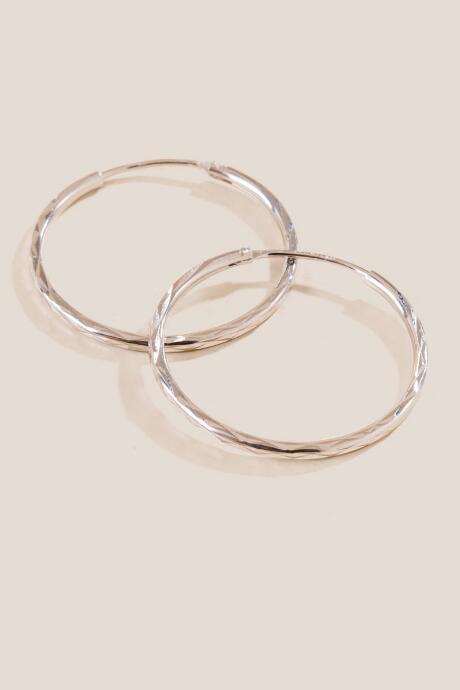 Francesca's Sandra Sterling Silver Hoops - Silver
