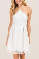 Francesca Inchess Alma Embroidered Lace Dress - White
