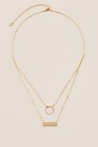 Francesca's Gina Layered Metal Necklace In Gold - Gold
