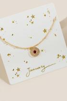 Francesca's January Birthstone Pendant Necklace - Burgundy