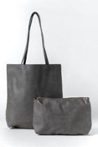 Francesca's Hildy Basic Tote W Pouch - Gray