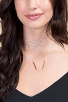 Francesca's Culpo Self Tie White Leather Choker - White