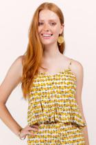 Francesca's Dawn Lemon Pleated Tank - Mustard