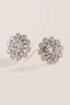 Francesca's Laura Crystal Flower Stud Earrings - Crystal