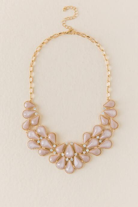 Francesca Inchess Carson Statement Necklace In Blush - Crisp Champagne