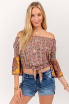Francesca Inchess Darcy Off The Shoulder Blouse - Mustard