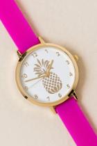 Francesca's Nyoka Pineapple Watch - Neon Pink