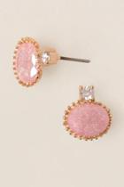 Francesca's Makenzie Cubic Zirconia Studs In Pink - Blush