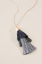 Francesca Inchess Louisa Tassel Pendant In Gray - Navy