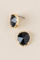 Francesca's Vinnie Facet Organic Stud In Black - Black