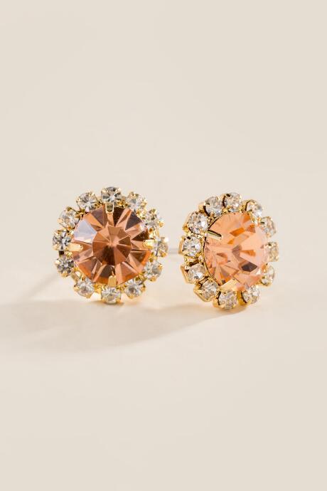 Francesca's Cindy Oval Stud Earrings - Crisp Champagne